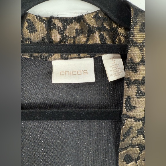 Chico’s women’s animal print shine patchwork duster open evening jacket. Size 3X - Picture 6 of 9